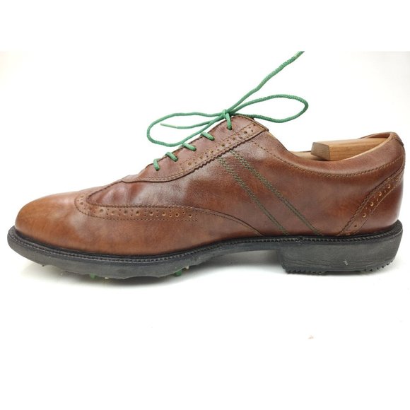Footjoy FJ Icon 52252 Mens Brown Leather Wingtip Oxford Golf Shoes Sz 11 M main image 7